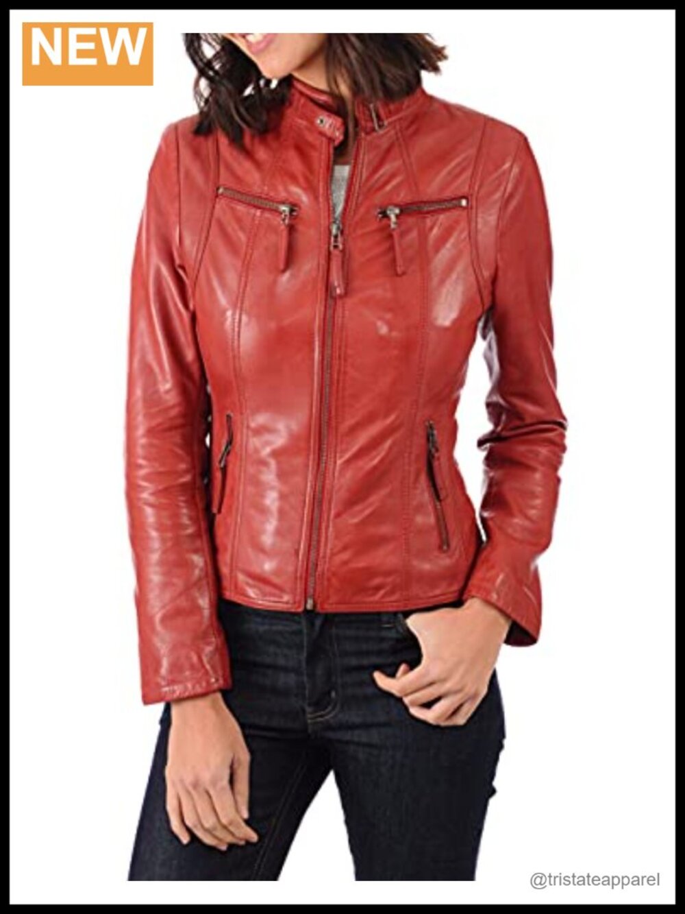 Women's Lambskin Leather Bomber Biker Jacket